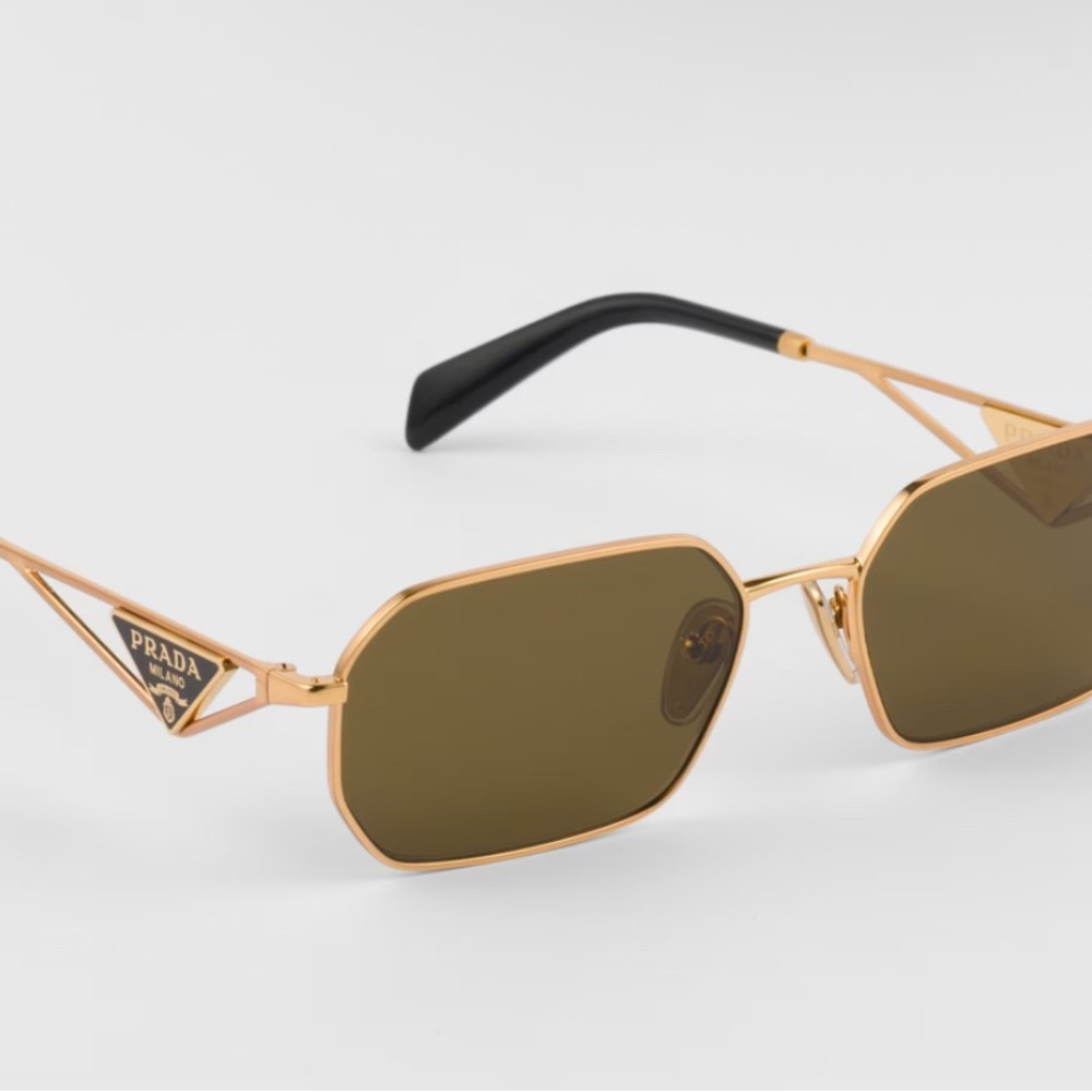Prada Gold and Black Sunglasses